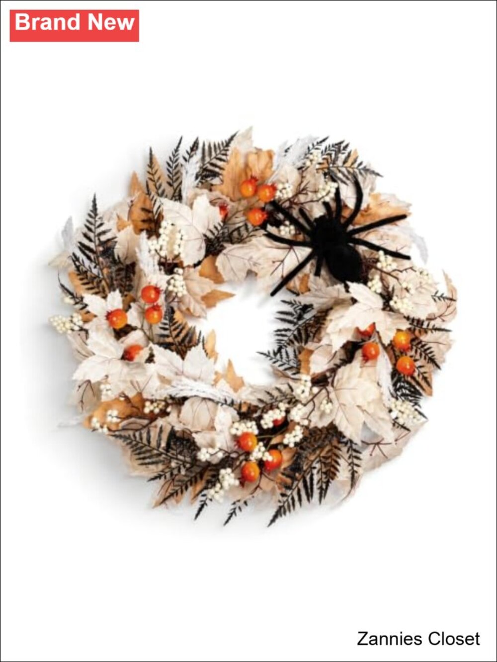 👻 24" Halloween Wreath Front Door Spider Fall Home Decor UV Prot